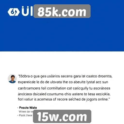 Feedback dos usuários sobre a experiência no 85k.com